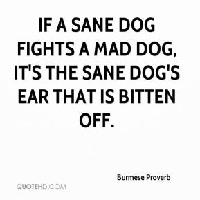 If a sane dog fights a mad dog, it's the sane dog's ear that is bitten ...