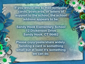 Sympathy Cards for Sandy Hook Elementary School, address