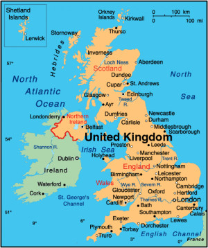 Map of Great Britain and United Kingdom