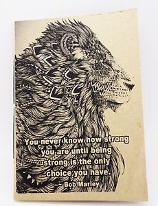 ... -Journal-Memo-Quote-Strong-lion-Notebook-Blank-Paper-Notepad-Retro