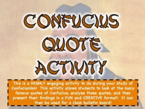 CONFUCIUS: QUOTE ACTIVITY AND CLASS DISPLAY - TeachersPayTeachers.com
