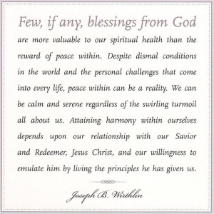 Enduring internal peace is a great blessing, and depends upon our ...