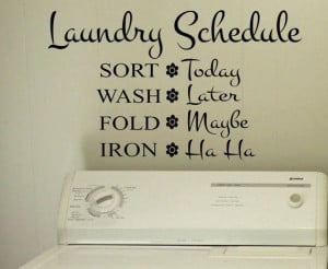 Vinyl Wall Lettering Laundry Room Funny Schedule Quotes
