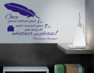 ... quote with Quill and Inkwell, wall decal: approximately 20-1/4