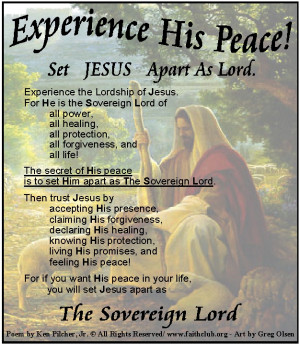 Experience the peace of mind from Jesus