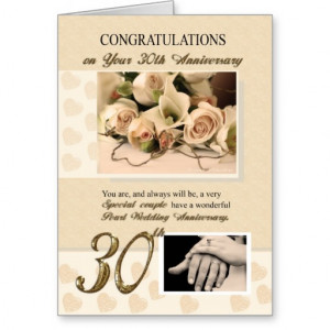 30th Pearl Wedding Anniversary Card