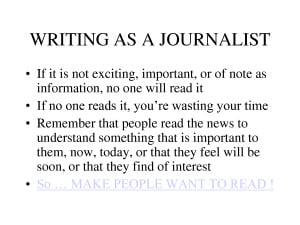 Journalistic Writing Journalism Quote