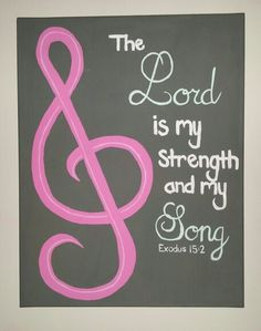 Canvas painting Exodus 15:2 the Lord is my strength and my song. Bible ...