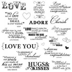 Fiskars - Clear Acrylic Stamps - 8 x 8 - Lasting Love Quotes