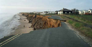 Earthquake damage? Nope, just coastal erosion