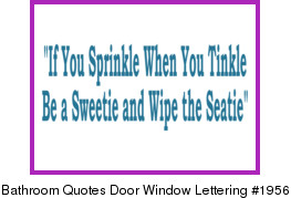 Bathroom Quotes Door Window Lettering Template 1956