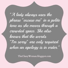 The Classy Woman} Classy Tip of the Week: Navigating a Crowd #manners ...