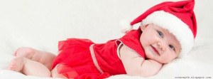 Christmas Facebook Cover Of Cute Baby Girl.