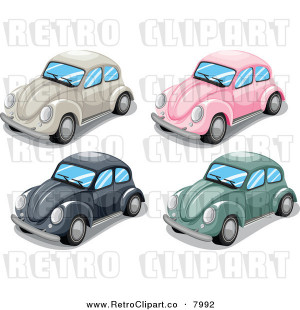 Of Retro Vw Slug Bug Cars Clip Art Colematt picture