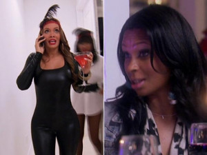 Evelyn Lozada in that famous jumpsuit - or catsuit. She looks like a ...