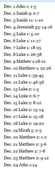 Advent Christmas (count down) Bible Verses to read. From December 1st ...