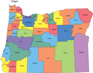 Oregon State Map with Counties
