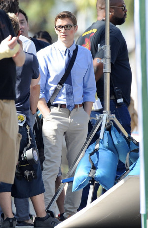Dave Franco sported glasses on the set of Townies in LA on Friday.
