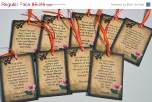 SUMMER SIZZLE SALE Famous Life Quotes Tags Set of 9