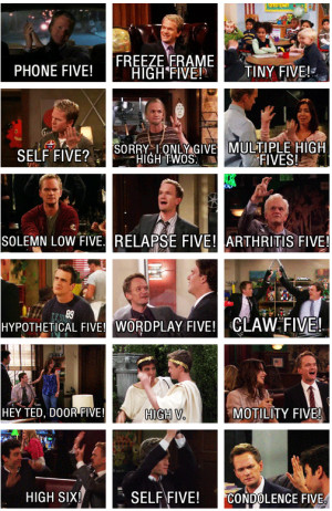 high fives by barney stinson d