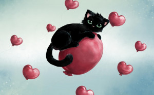Kitten On Balloon Wallpaper. Valentine S Day Speed Movie Quotes Keanu ...