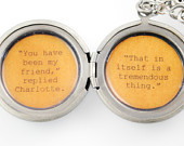 web literary locket maltesemagpie 20 00 usd favorite charlotte s web ...