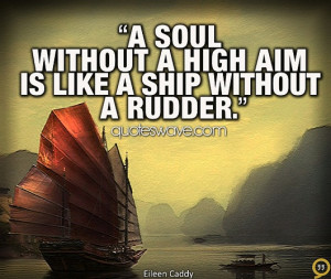 soul without a high aim is like a ship without a rudder.