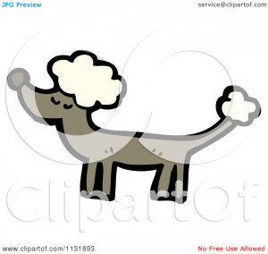 cartoon of a brown poodle royalty free vector clipart by
