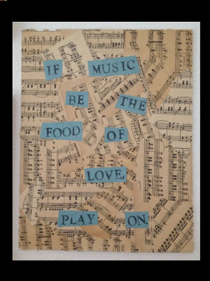 11x14 Shakespeare Twelfth Night Music Quote Mixed Media on Canvas by ...