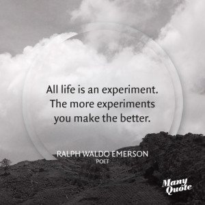 All life is an experiment. The more experiments you make the better.
