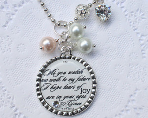 quote pendant, mother of the bride gift, gift for mom on your wedding ...