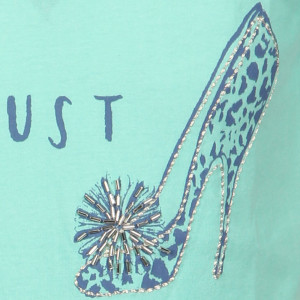 Tumble and Dry Quote Meisjes T-Shirt Liberty Aruba Blue