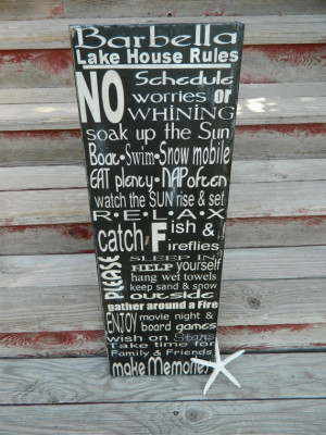 ... and handpainted with lots of fun sayings lake house,cabin,gift