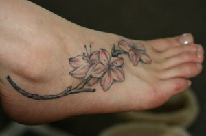 Three cherry blossom tattoo