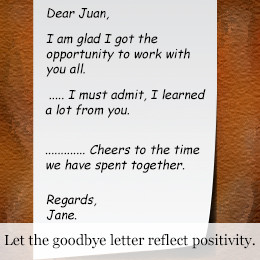 Goodbye letter for coworkers example
