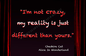 Lewis Carroll Alice In Wonderland Cheshire Cat Goth Quote Art 5x7 ...