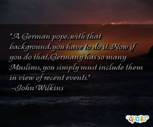 German pope, with that background, you