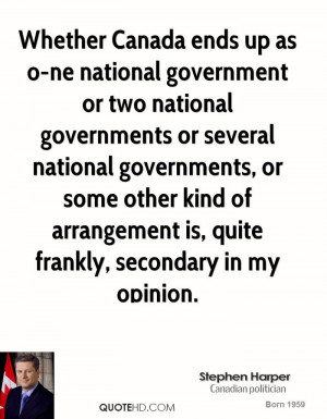 Whether Canada ends up as o-ne national government or two national ...
