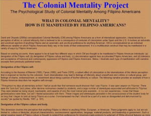 The Psychological Study of Colonial Mentality Among Filipino Americans ...