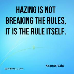 Alexander Golts - Hazing is not breaking the rules, it is the rule ...
