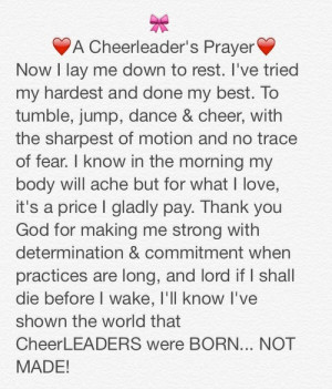 Cheerleader’s Prayer Now I lay Me Down To Rest