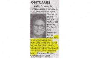 This very honest obituary comes to us courtesy of Jim Romenesko .