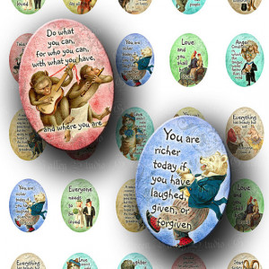 Funny Vintage Animals Quotes Phrases Storybook Illustrations Digital ...