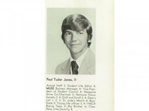 Here's Paul Tudor Jones in the 1972 Memphis University School yearbook ...