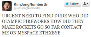Kim Jong-Un tweets about the Olympics fireworks