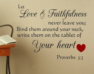Love and Faithfulness Inspirational Quote Wall Decal ...