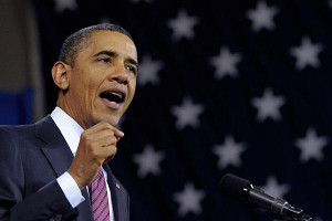 President Barack Obama speaks in Falls Church, Va., last week ...
