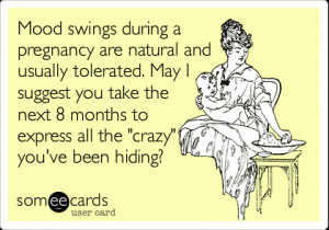 someecards.com - Mood swings during a pregnancy are natural and ...