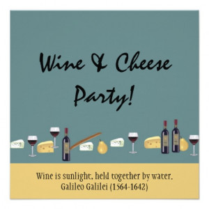 Fun Wine and Cheese Party-with Quote Personalized Invitation