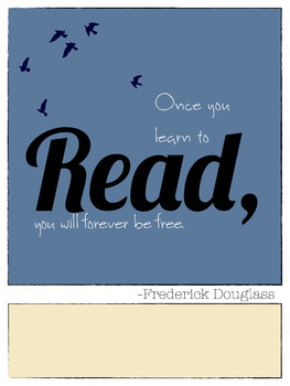 Reading Quote Poster Frederick Douglass